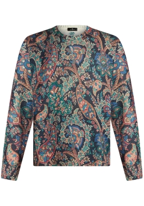 ETRO floral intarsia-knit jumper - Blue