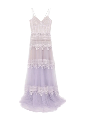 Saiid Kobeisy lace sleeveless dress - Purple