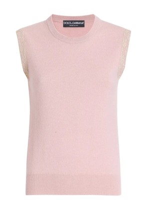 Dolce & Gabbana lace-detail sleeveless vest - Pink