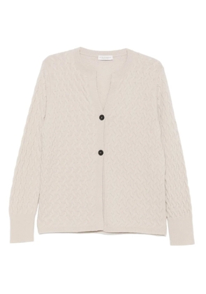 Le Tricot Perugia button cable-knit cardigan - Neutrals
