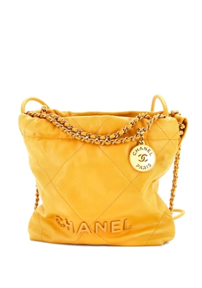 CHANEL Pre-Owned 22 Chain Hobo Quilted Calfskin Mini crossbody bag - Yellow