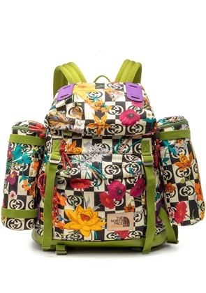 Gucci Pre-Owned 2016-2026 The North Face Floral Multicolor Nylon and Leather backpack - Green