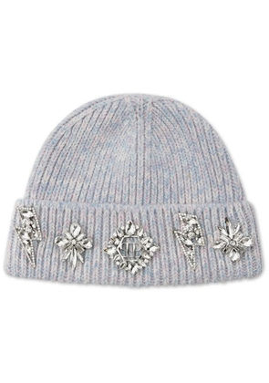 Philipp Plein brooch-detail beanie - Blue