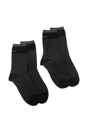 Marc O'Polo striped logo-detail socks - Grey