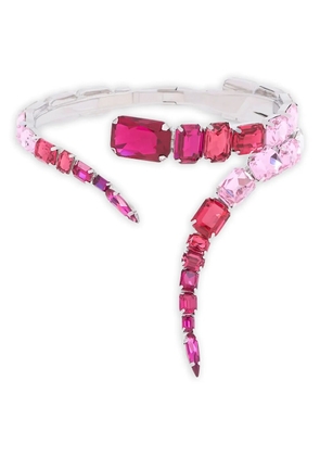 AREA crystal wrap choker necklace - Pink