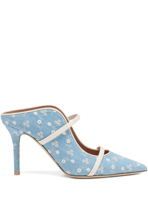 Malone Souliers Maureen floral-printed mules - Blue