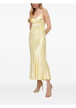 Bardot satin backless dress - Yellow
