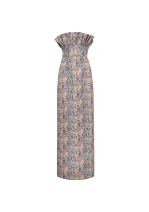 Markarian ruffled bodice floral maxi dress - Neutrals