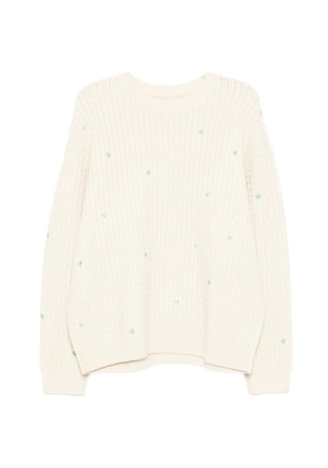 CROQUIS heart-embroidered sweater - Neutrals