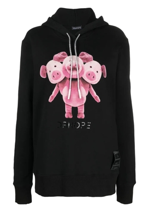 DRHOPE graphic-print cotton hoodie - Black