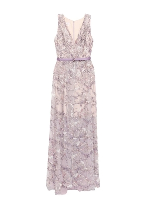 Saiid Kobeisy embroidered maxi dress - Purple