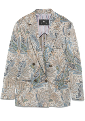 ETRO paisley-jacquard blazer - Blue