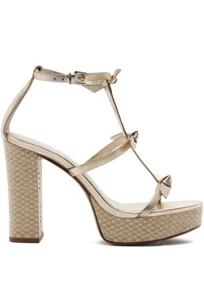 Alexandre Birman 120mm Slim Lolita raffia-detail sandals - Gold