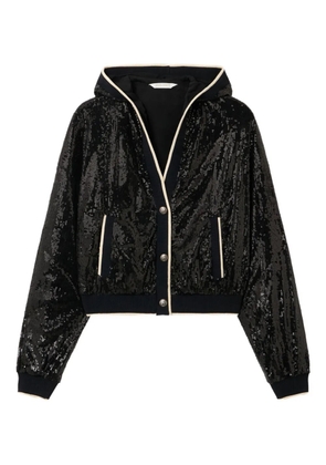 Palm Angels curved logo sequin jacket - Black
