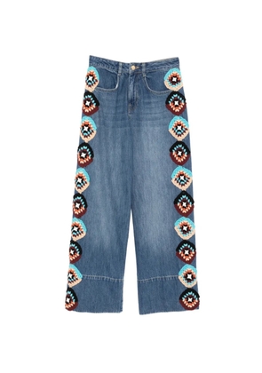 FARM Rio crochet-embellished jeans - Blue