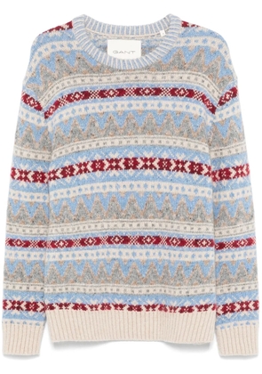 Gant fair-isle crew-neck sweater - Blue