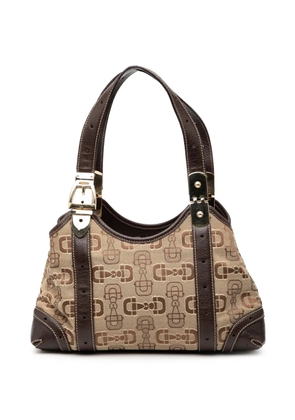 Gucci Pre-Owned 2000-2015 Horsebit Canvas shoulder bag - Brown