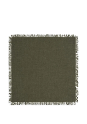 BOMPARD fringed twill square scarf - Green