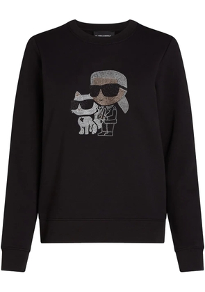 Karl Lagerfeld Ikon Choupette rhinestone sweatshirt - Black