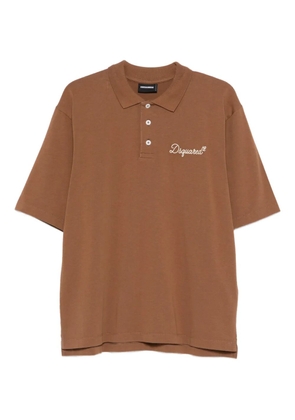 DSQUARED2 embroidered polo shirt - Brown
