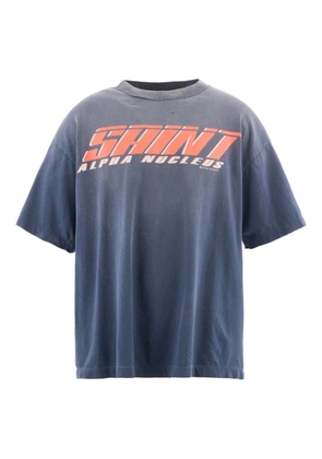 SAINT MXXXXXX text-print T-shirt - Blue