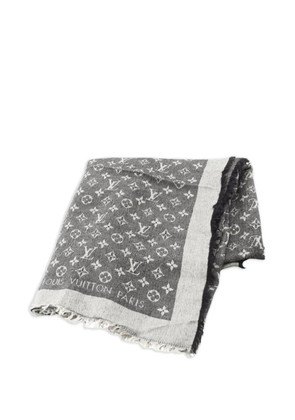 Louis Vuitton Pre-Owned 2017 monogram-print fringed-hem shawl - Grey
