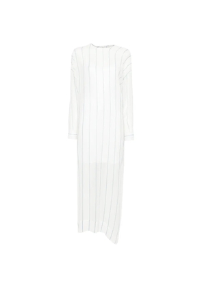 BONDI BORN striped long-sleeved midi dress - White