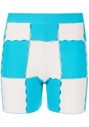 Jacquemus patchwork check shorts - Blue