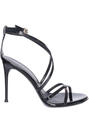 Sergio Levantesi 110mm Rebel 5 patent leather cross-strap sandals - Black