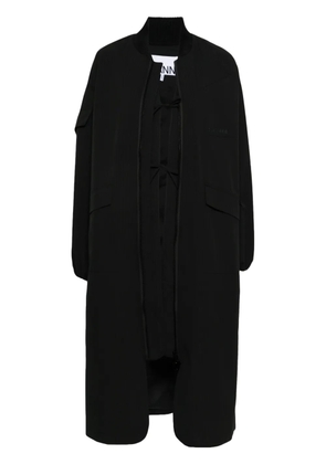 GANNI seersucker parka - Black