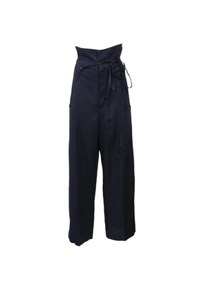 Jacquemus Pre-Owned Novio woven wide-leg trousers - Blue