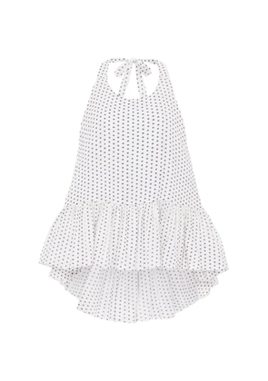 AZEEZA Winston ruffled polka-dot top - Neutrals