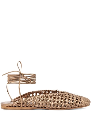 Forte Forte woven lace-up flats - Bronze