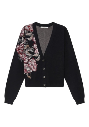 MALIPARMI floral-jacquard cardigan - Black