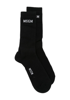 MSGM logo-jacquard cotton-blend socks - Black