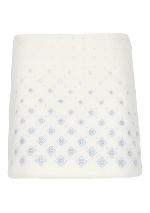 Casablanca floral-motif A-line skirt - White