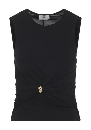 Elisabetta Franchi knot-detail ruched top - Black