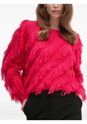 OUI fringed sweater - Red