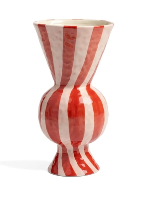 &k Amsterdam Rhombic striped vase (29.5cm x 16cm) - Red