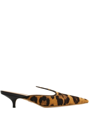 Ferragamo leopard-print mules - Brown