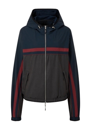 TOMBOY contrast-trim hooded track jacket - Grey