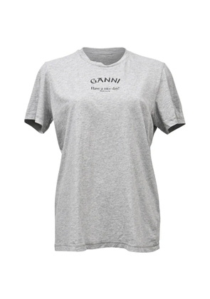 GANNI logo-print T-shirt - Grey