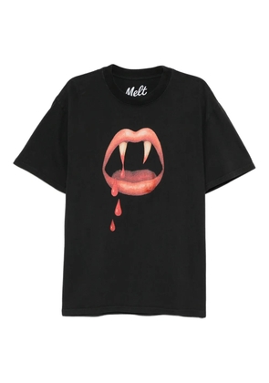 Melt cotton printed T-shirt - Black