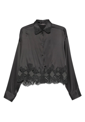 Ermanno Scervino lace-trimmed satin shirt - Grey