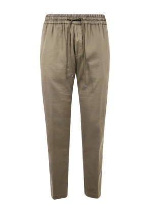 DONDUP linen-blend trousers - Green