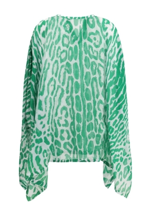 TOM FORD leopard print silk top - Green