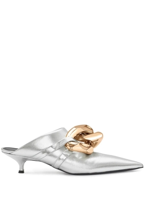 JW Anderson Chain leather mules - Silver