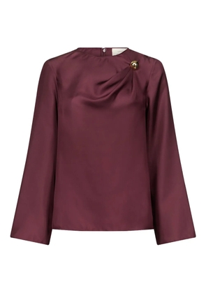 LouLou de Saison Azae draped brooch-detail blouse - Red