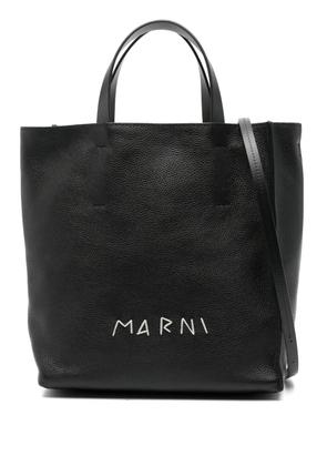 Marni logo-embroidered tote bag - Black