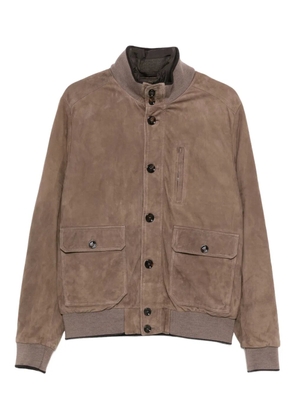 Moorer button-fastening flap-pocket jacket - Brown